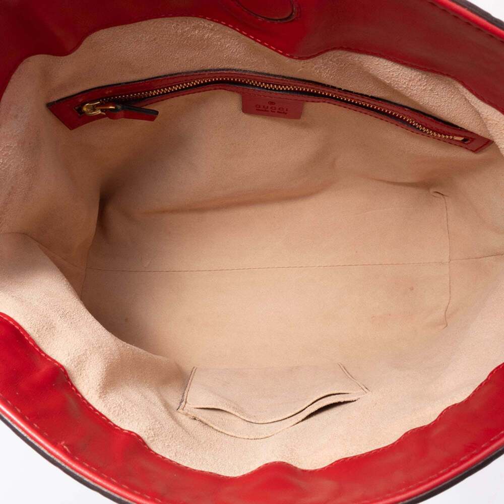 GUCCI Red Leather Tote Bag - Picture 12 of 16